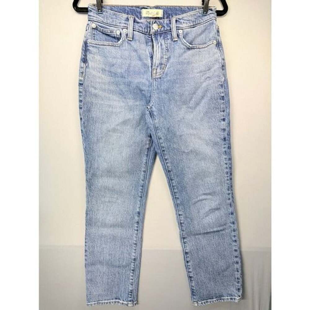 Madewell High Rise Straight Leg Jeans Light Wash Blue Denim Pants Size 6